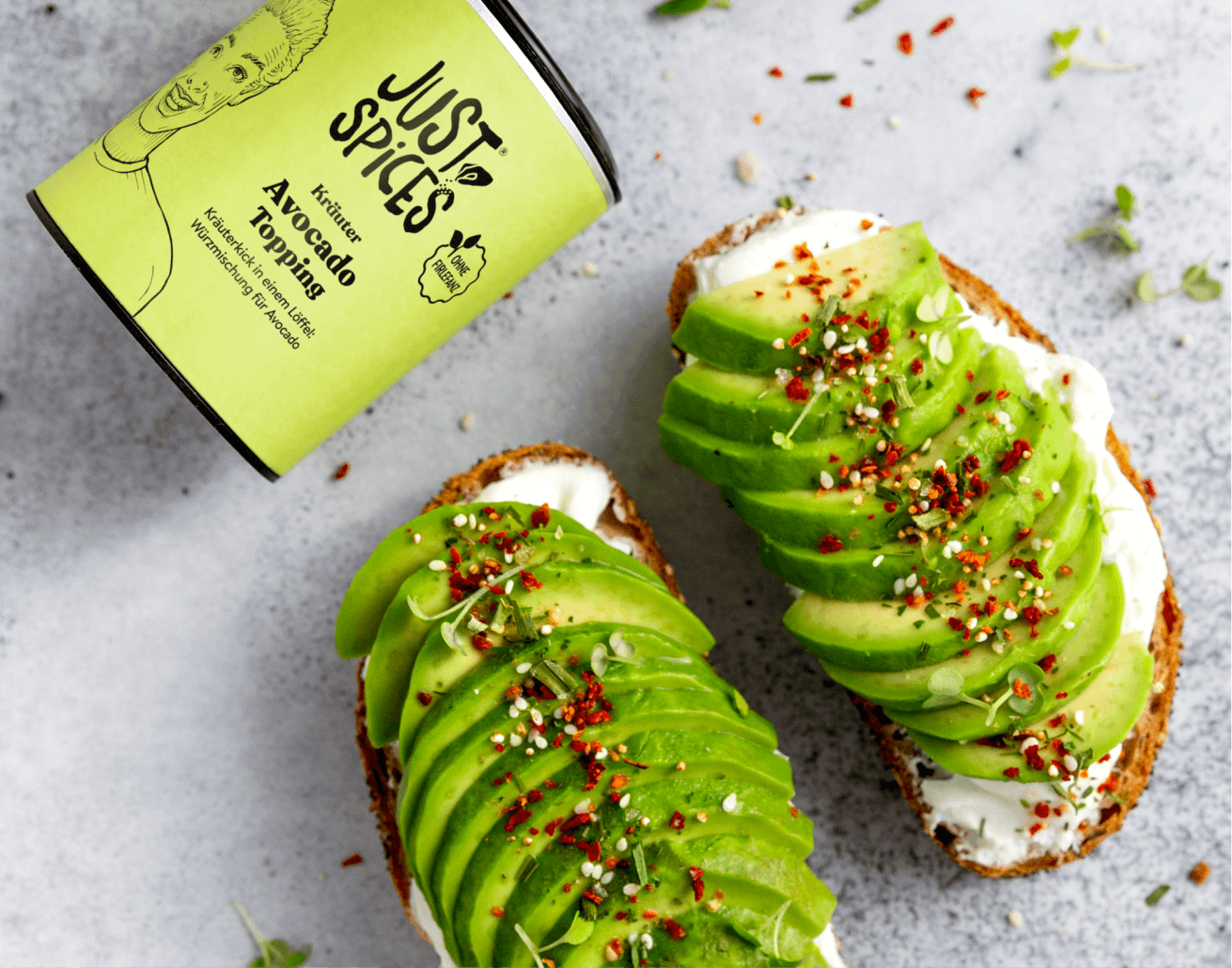 Kräuter Avocado Topping
