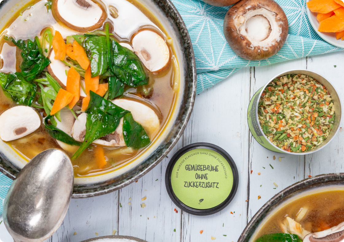 Gemüsebrühe ohne Zuckerzusatz