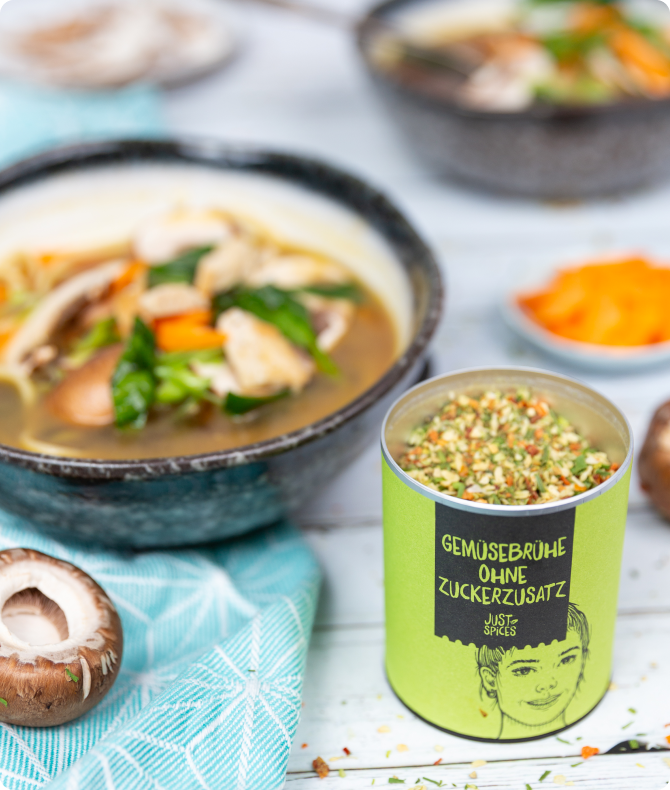 Gemüsebrühe ohne Zuckerzusatz